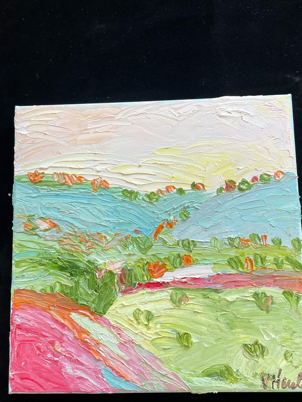 Southwest Hills “An Original Oil Painting Handmade OOAK 12””x12” On Canvas